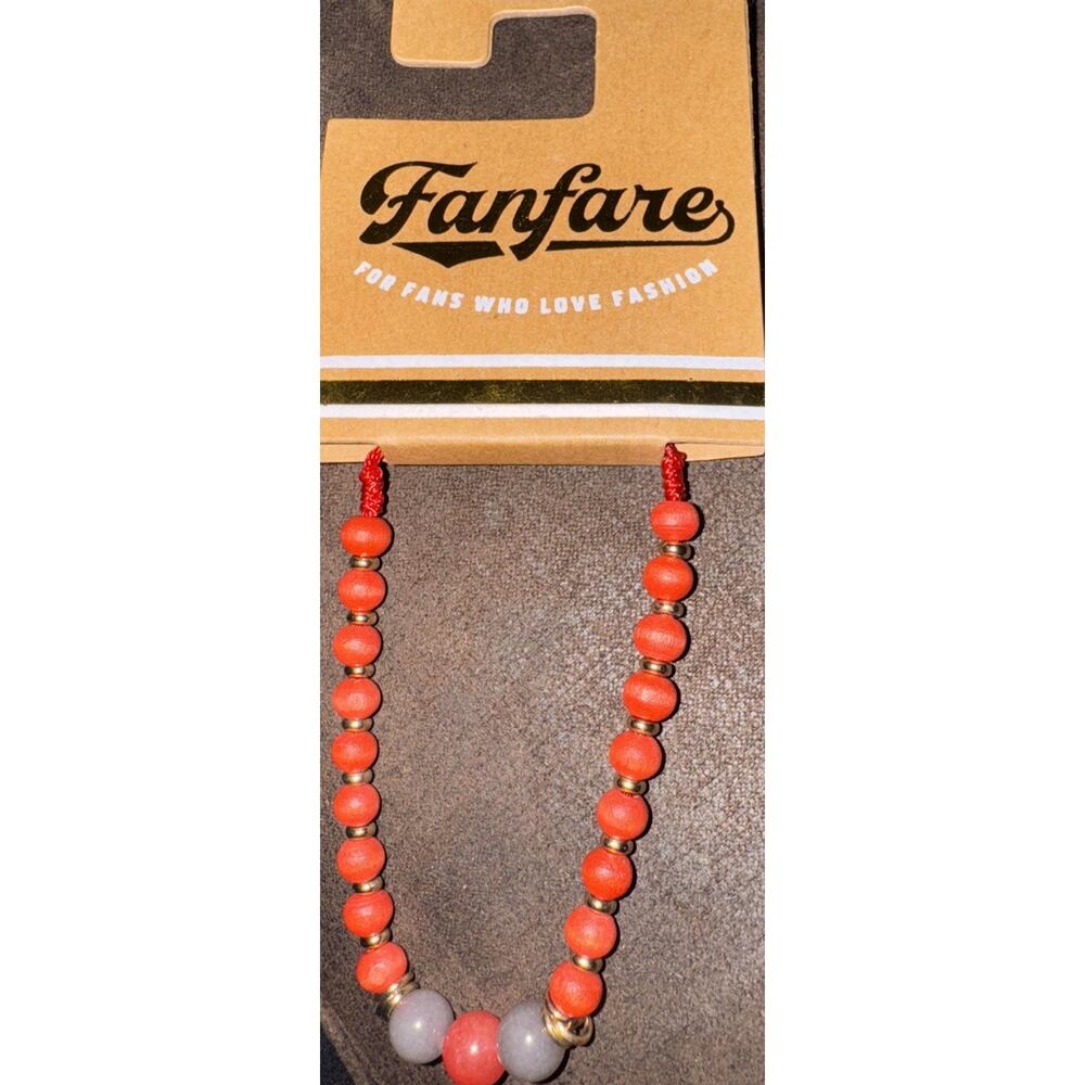 NEW Fanfare Beaded Bracelet Orangish Brown New With Tag